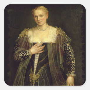 The Beautiful Nani (oil on canvas) Square Sticker