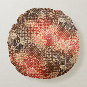 The beautiful of art Malaysian and Indonesian Bati Round Pillow
