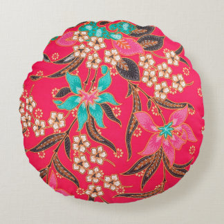 The beautiful of art Malaysian and Indonesian Bati Round Pillow