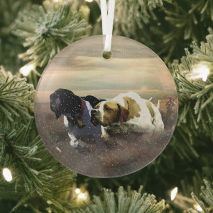 The beautiful pointer glass ornament