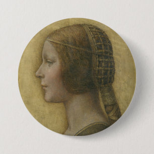 The Beautiful Princess (by Leonardo da Vinci) 3 Inch Round Button