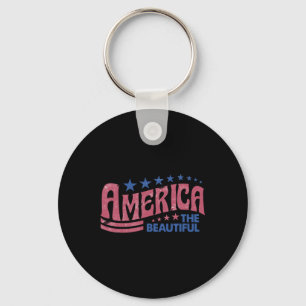 The Beautiful Retro Vintage American 4th Of July Keychain