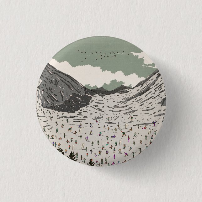 The Beautiful Winter Ski Landscape 1 Inch Round Button (Front)
