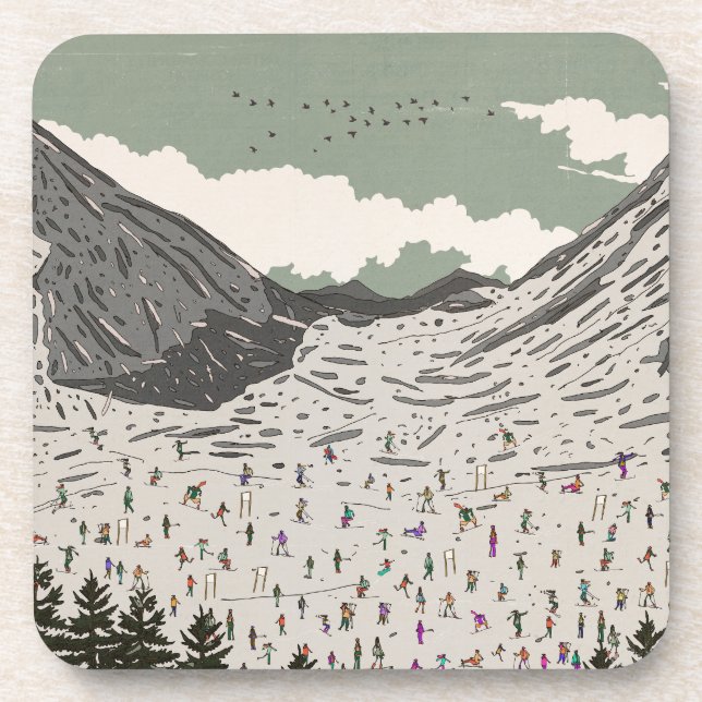 The Beautiful Winter Ski Landscape Coaster (Front)