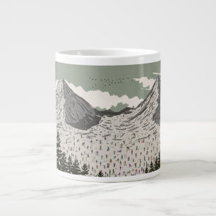 The Beautiful Winter Ski Landscape Large Coffee Mug