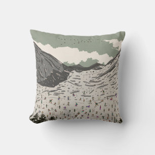 The Beautiful Winter Ski Landscape Throw Pillow