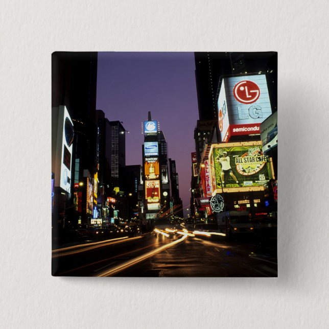 The beauty colour and energy of famous Times 2 Inch Square Button (Front)