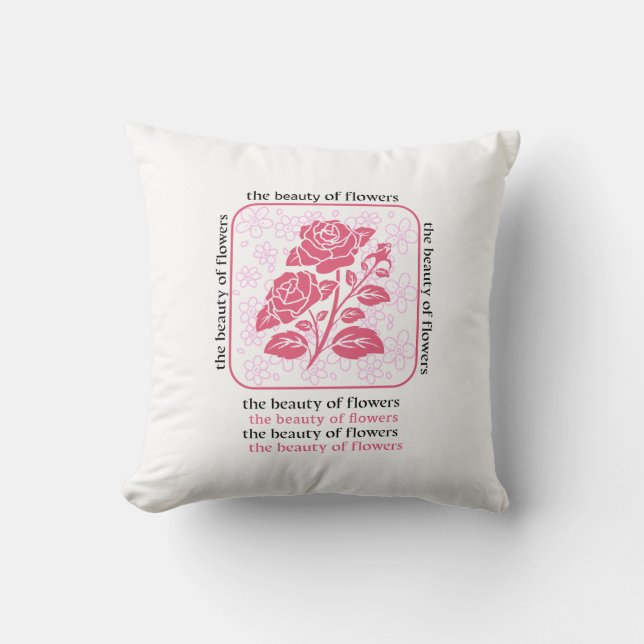 the beauty of flowers throw pillow (Front)