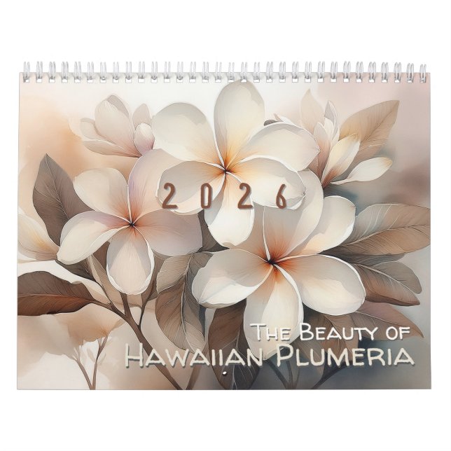 The Beauty of Hawaiian Plumeria Medium Calendar (Cover)