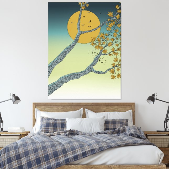 The beauty of maple leaves canvas print (Insitu(Bedroom))