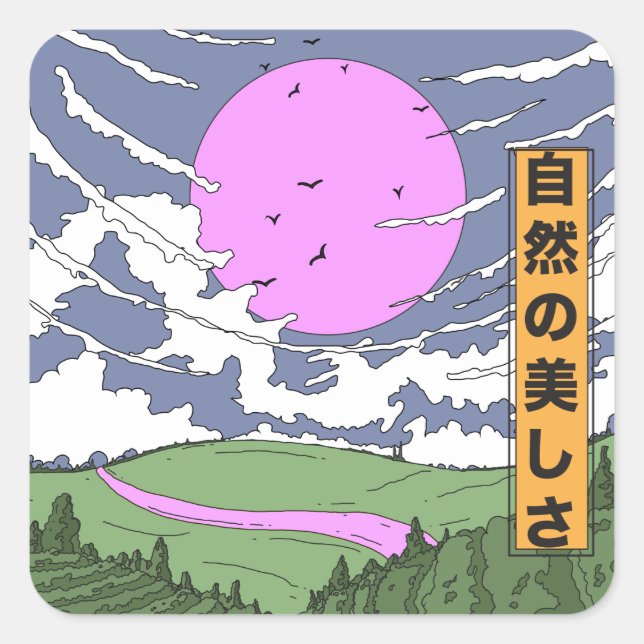 The beauty of nature square sticker (Front)