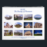 The Beauty of Romania -  Large Calendar<br><div class="desc">The Beauty of Romania -  Large Calendar,  two pages,  landscapes from Romania,  Peles Castle,  Bran Castle,  Parliament,  Pelisor Castle,  Monastery of Sinaia,  Brasov,  Rasnov Fortress</div>