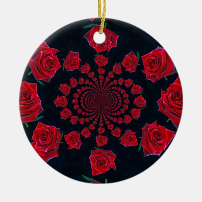 The Beauty of Roses: Floral Fantasy  Ceramic Ornament (Front)