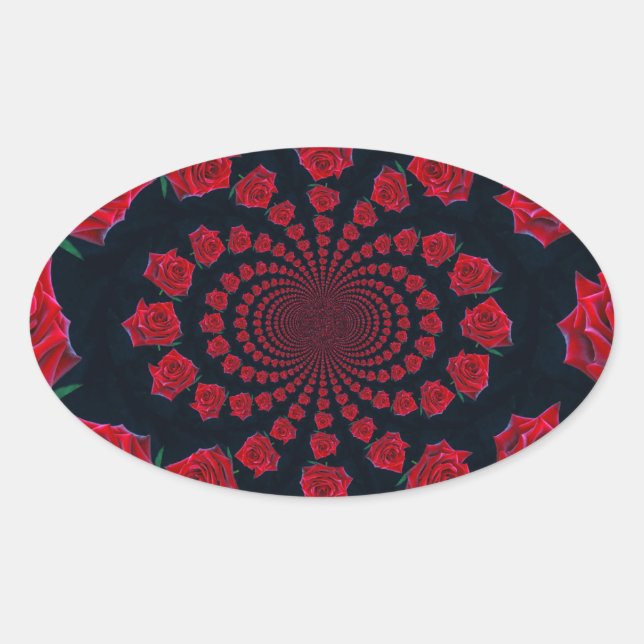 The Beauty of Roses: Floral Fantasy  Oval Sticker (Front)