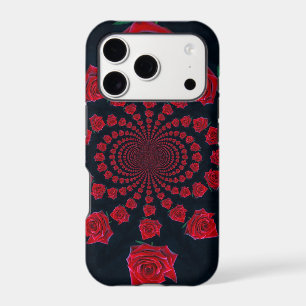 The Beauty of Roses   Red & Black Kaleidoscope Flo