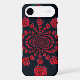 The Beauty of Roses   Red & Black Kaleidoscope Flo