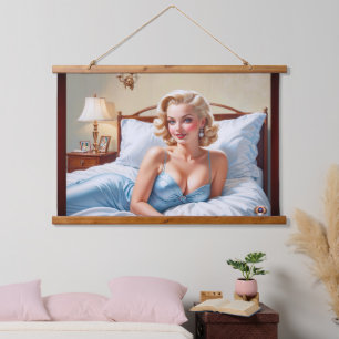 The Bed Is Just Fine AI Concept Art by Xzendor7 Hanging Tapestry