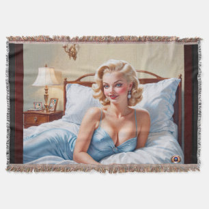 The Bed Is Just Fine AI Concept Art by Xzendor7 Throw Blanket