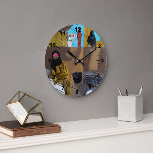 The Bedouin Women Painting by Alfred Fox Large Clock