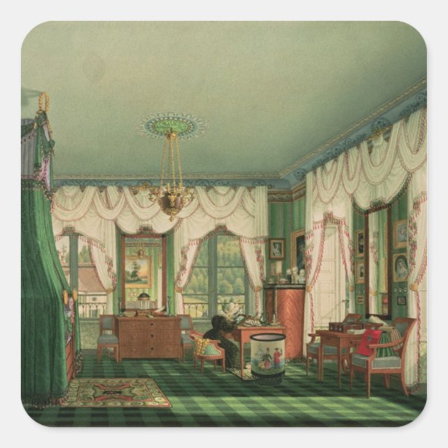 The Bedroom of Elizabeth of Bavaria Square Sticker (Front)