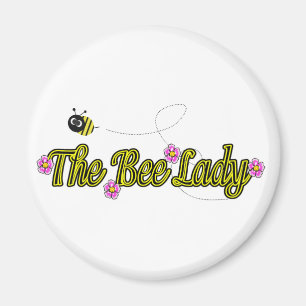 the bee lady with flowers magnet