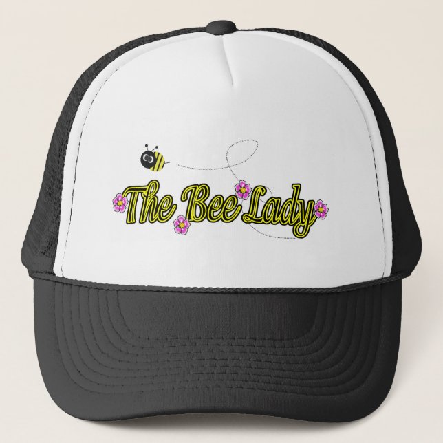 the bee lady with flowers trucker hat (Front)