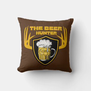 THE BEER HUNTER funny beer lover quote gift Throw Pillow