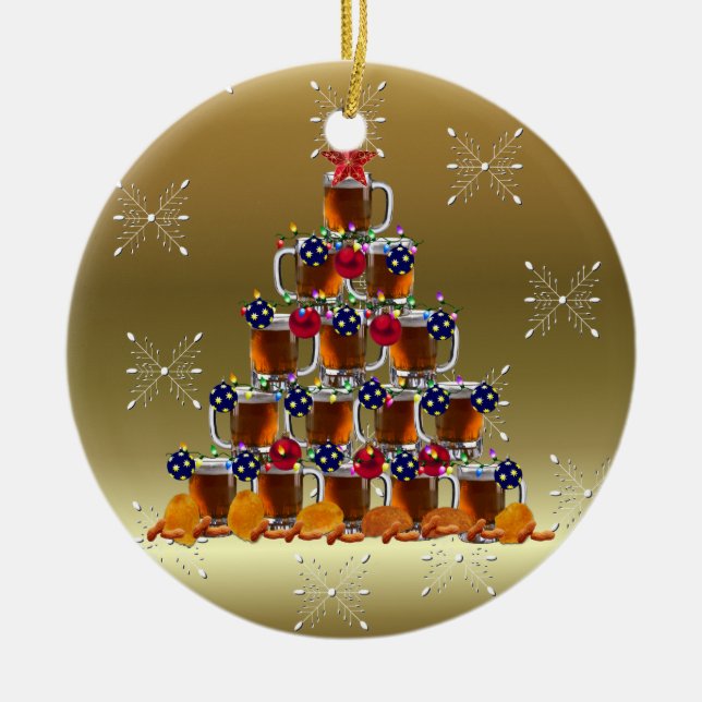 The Beer Tree Ceramic Ornament (Front)