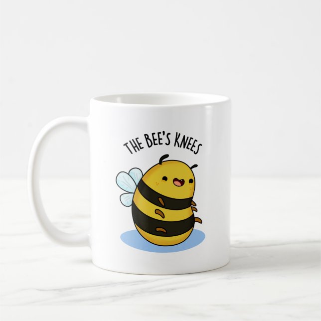 The Bees Knees Funny Bumble Bee Pun  Coffee Mug (Left)