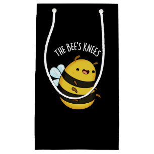 The Bees Knees Funny Bumble Bee Pun Dark BG Small Gift Bag