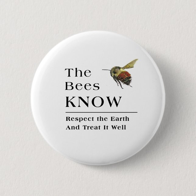 The Bees Know 2 Inch Round Button (Front)