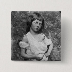 The Beggar Maid / Alice Liddell ~ 1859 2 Inch Square Button