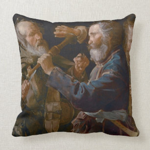 The Beggars' Brawl, c.1625-30 (oil on canvas) Throw Pillow
