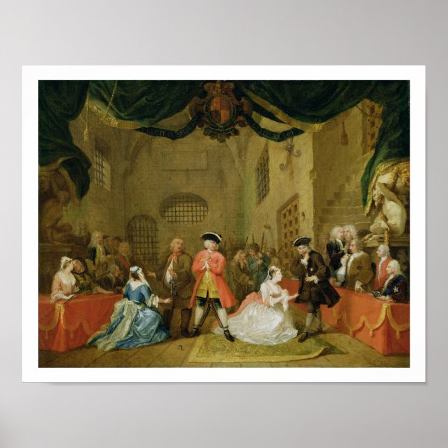 The Beggar's Opera, Scene III, Act XI, 1729 (oil o Poster (Front)