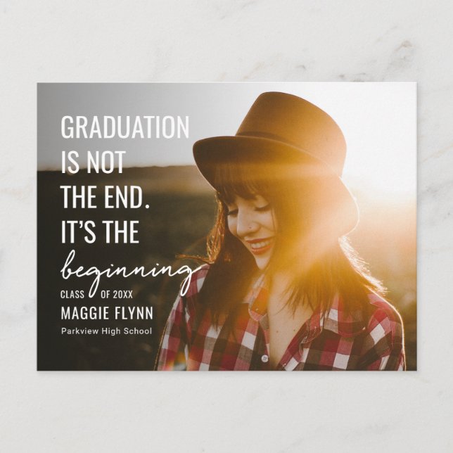 The Beginning Editable Colour Graduation Postcard (Front)