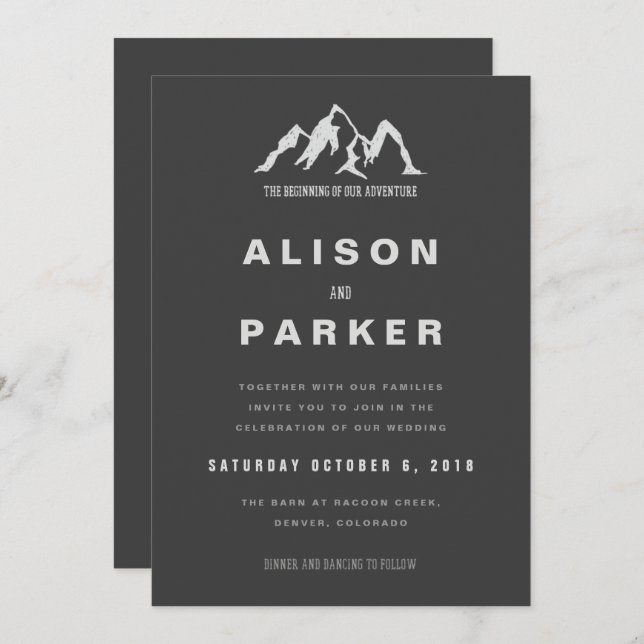 THE BEGINNING OF OUR ADVENTURE-WEDDING INVITATION (Front/Back)