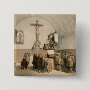 The Bell Ringers at the Oratory of the Capucines, 2 Inch Square Button