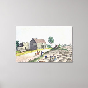 The Belle Alliance Farm after Battle of Canvas Print