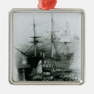 The Bellerophon at Plymouth Sound Metal Ornament