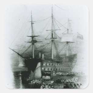 The Bellerophon at Plymouth Sound Square Sticker