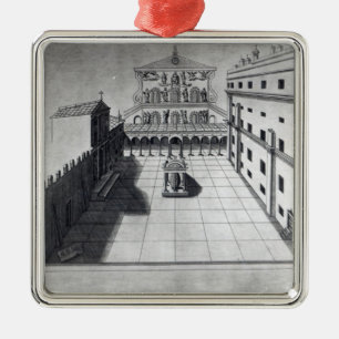 The Belvedere Court in Old St. Peter's Rome Metal Ornament