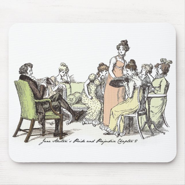 The Bennet Family, Jane Austen Pride and Prejudice Mouse Pad (Front)