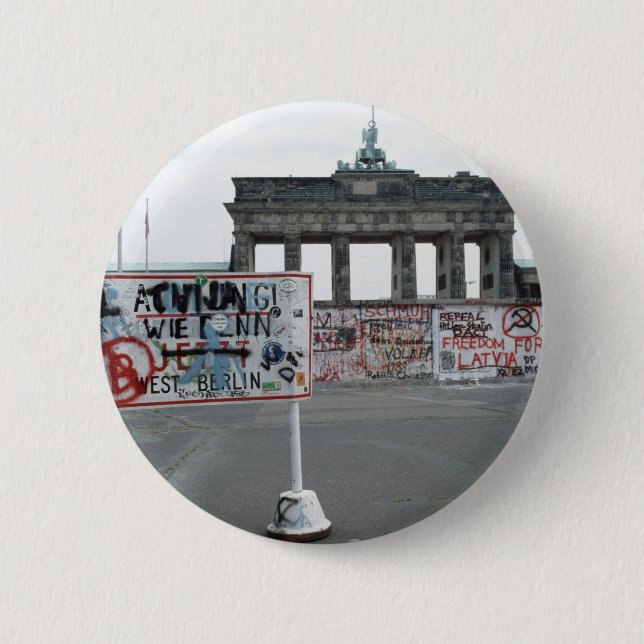 The Berlin Wall 2 Inch Round Button (Front)