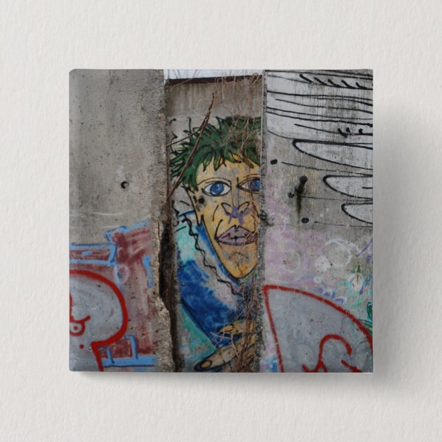 The Berlin Wall - Germany 2 Inch Square Button (Front)