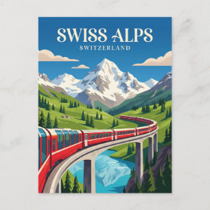 The Bernina Express (Swiss Alps) Switzerland Postcard