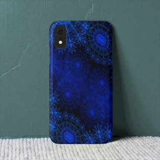 The Berry Blue Sparkling Floral art iPhone XR Case