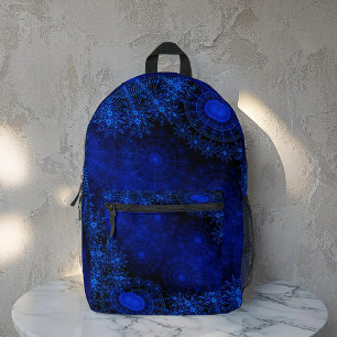 The berry blue sparkling flower art printed backpack