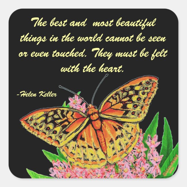 The best and most beautiful things square sticker (Front)