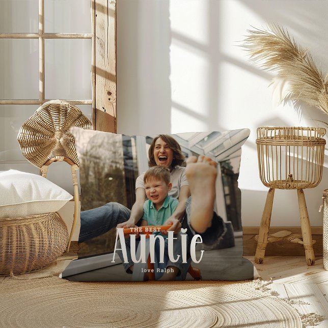 The Best AUNTIE' Custom Photo Cute Gift  Throw Pillow (Creator Uploaded)