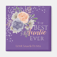 The Best Auntie Ever Floral Peony Rose Purple 